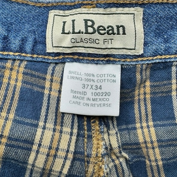 L.L.Bean Flannel Lined Jeans Men’s 37x34 Classic Fit Winter Denim - Picture 3 of 16